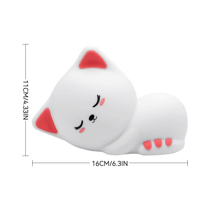 RGB Sleeping Cat Silicone Night Light