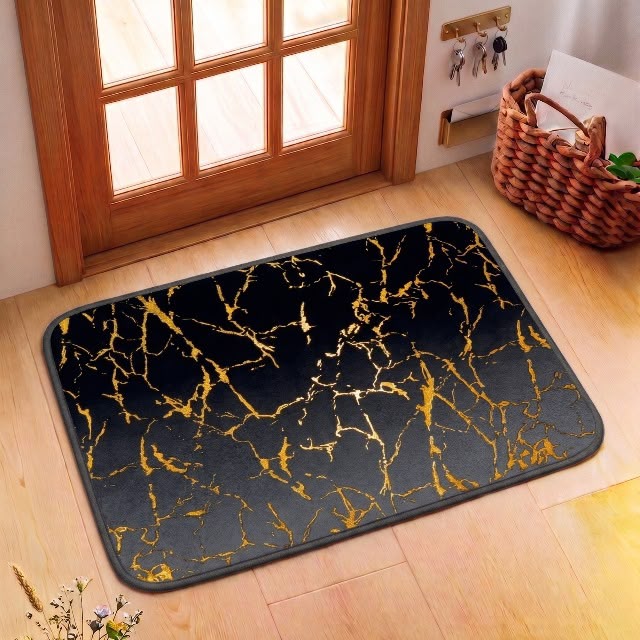 Premium Luxury Floor Mat – Black & Gold Collection