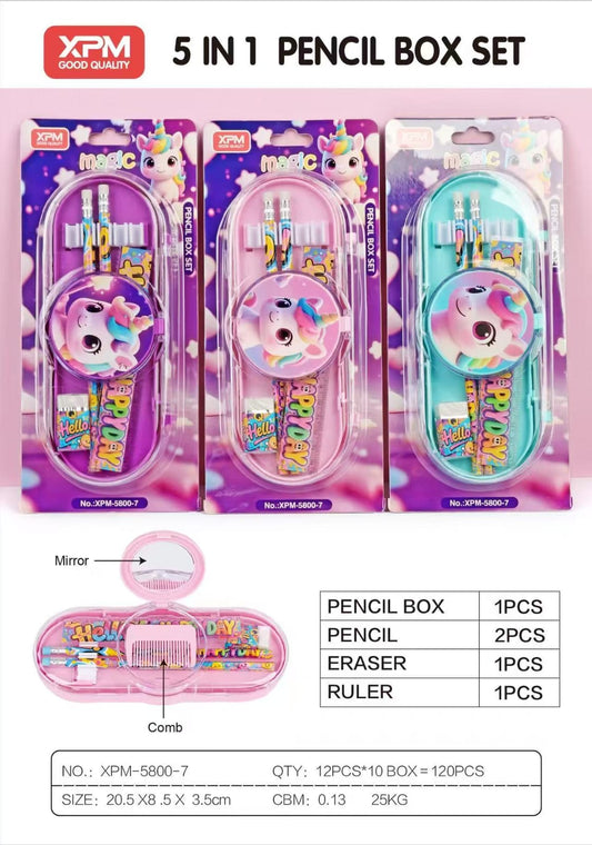 🦄 Kids 5-in-1 Unicorn Pencil Box Set