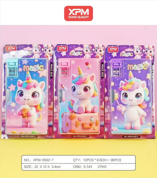 🦄 Kids Unicorn Pencil Box with Built-in Sharpener