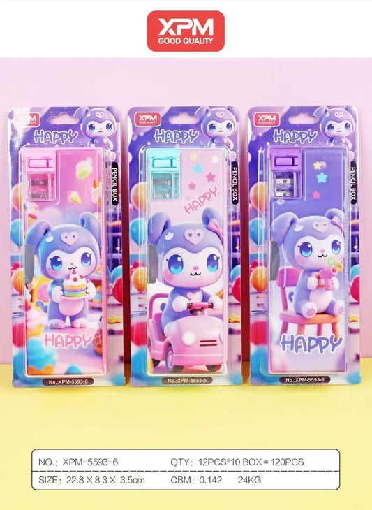 🐰 Kids Cartoon Pencil Box with Built-in Sharpener