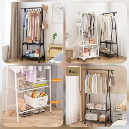 Heavy-Duty Garment Rack with Storage Shelves