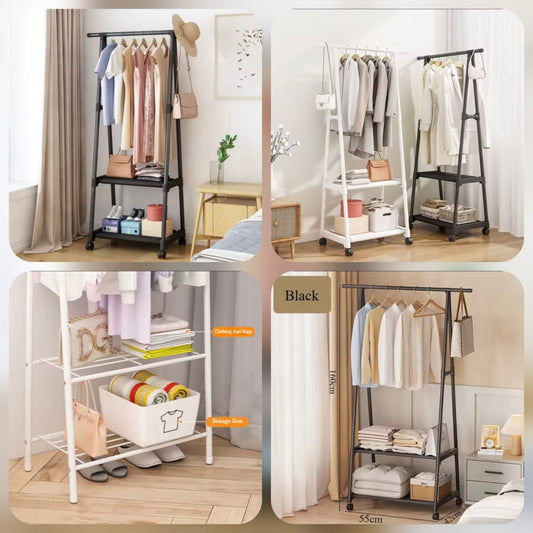 Heavy-Duty Garment Rack with Storage Shelves