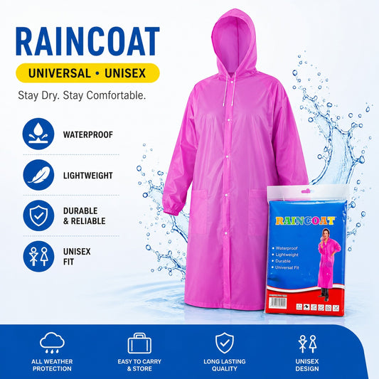 Universal Unisex Waterproof Raincoat (Random Colours)