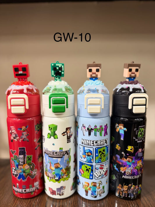 Minecraft Kids Stainless Steel Water Bottle with Straw – 500ml(1pcs)