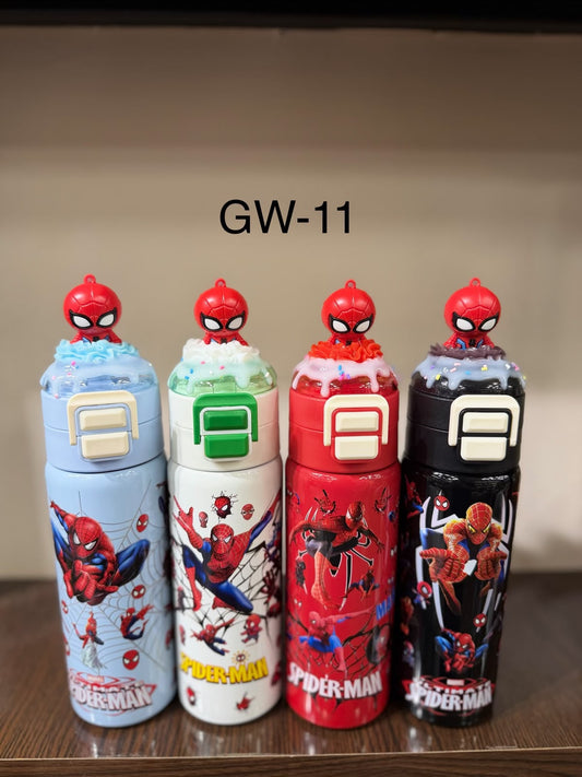 Spider-Man Kids Stainless Steel Water Bottle with Straw – 500ml(1pcs)