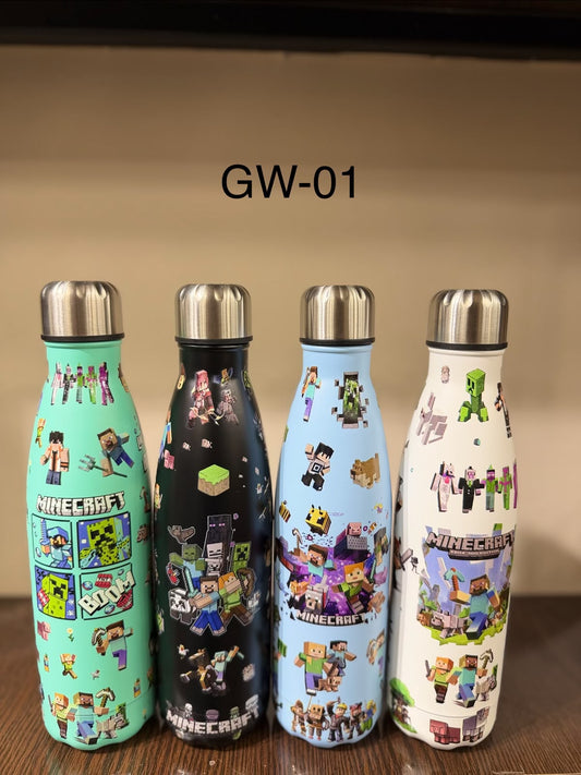 Minecraft-Themed Stainless Steel Water Bottle – 500ml(1pcs)
