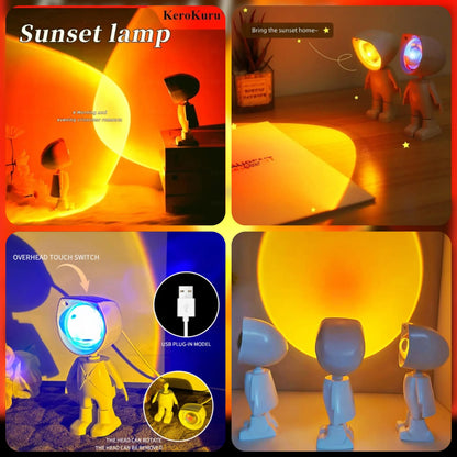 KeroKuru Astronaut Sunset Projection Lamp – USB Touch Control