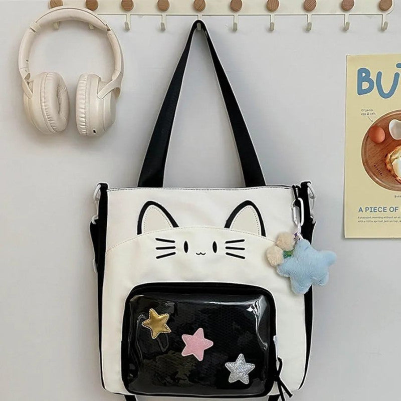 Cute Cat Canvas Shoulder Bag