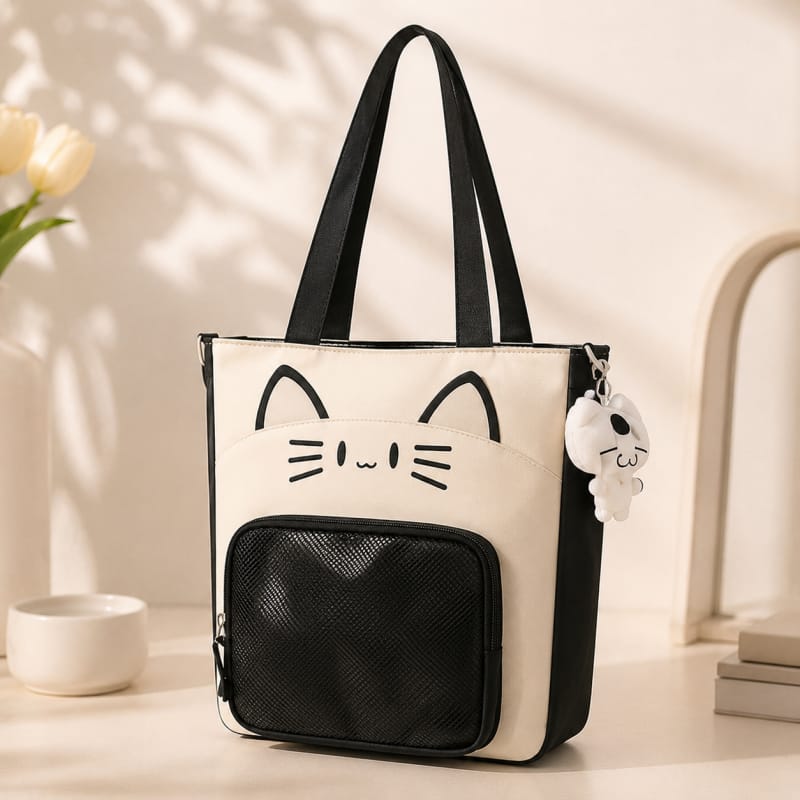 Cute Cat Canvas Shoulder Bag