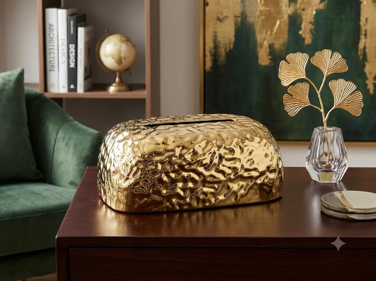 Luxury Hammered Plastic Tissue Box