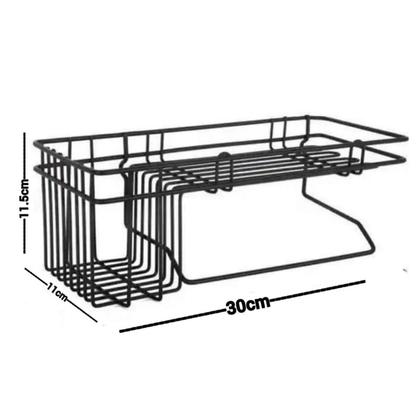 Wall-Mounted Storage Rack with Towel Holder