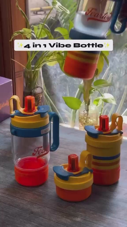 Fearless Kids 4 in 1 Water Bottle with Handle & Straw 1000ml