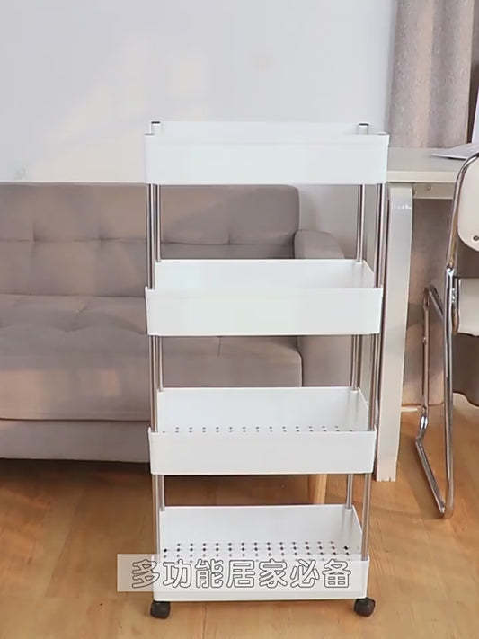 4-Tier Slim Multipurpose Rolling Storage Organizer Rack