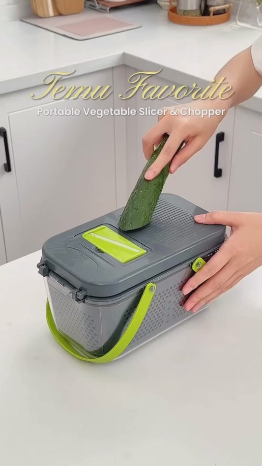 22-in-1 Multifunction Vegetable Chopper & Slicer with Storage Container