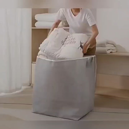 Large Foldable Storage Box with Zipper Lid