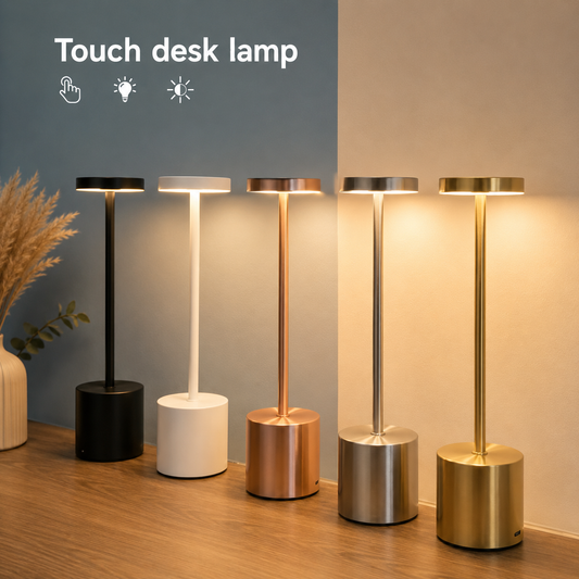 Rechargeable Touch Control Metal LED Table Lamp - Random Colour