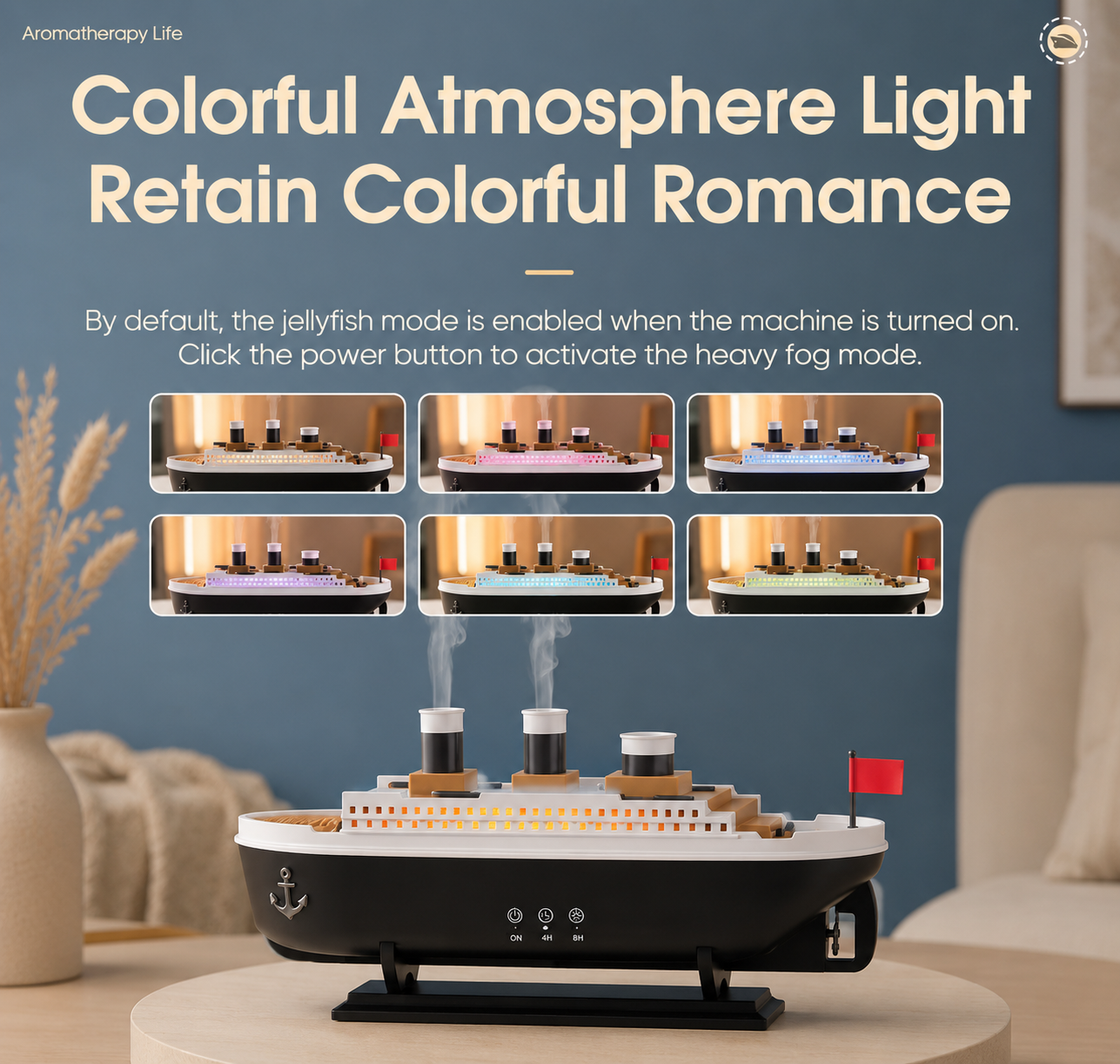 Luxury Ship Aromatherapy Diffuser & Humidifier – Jellyfish Mist Edition- Remote Controlled