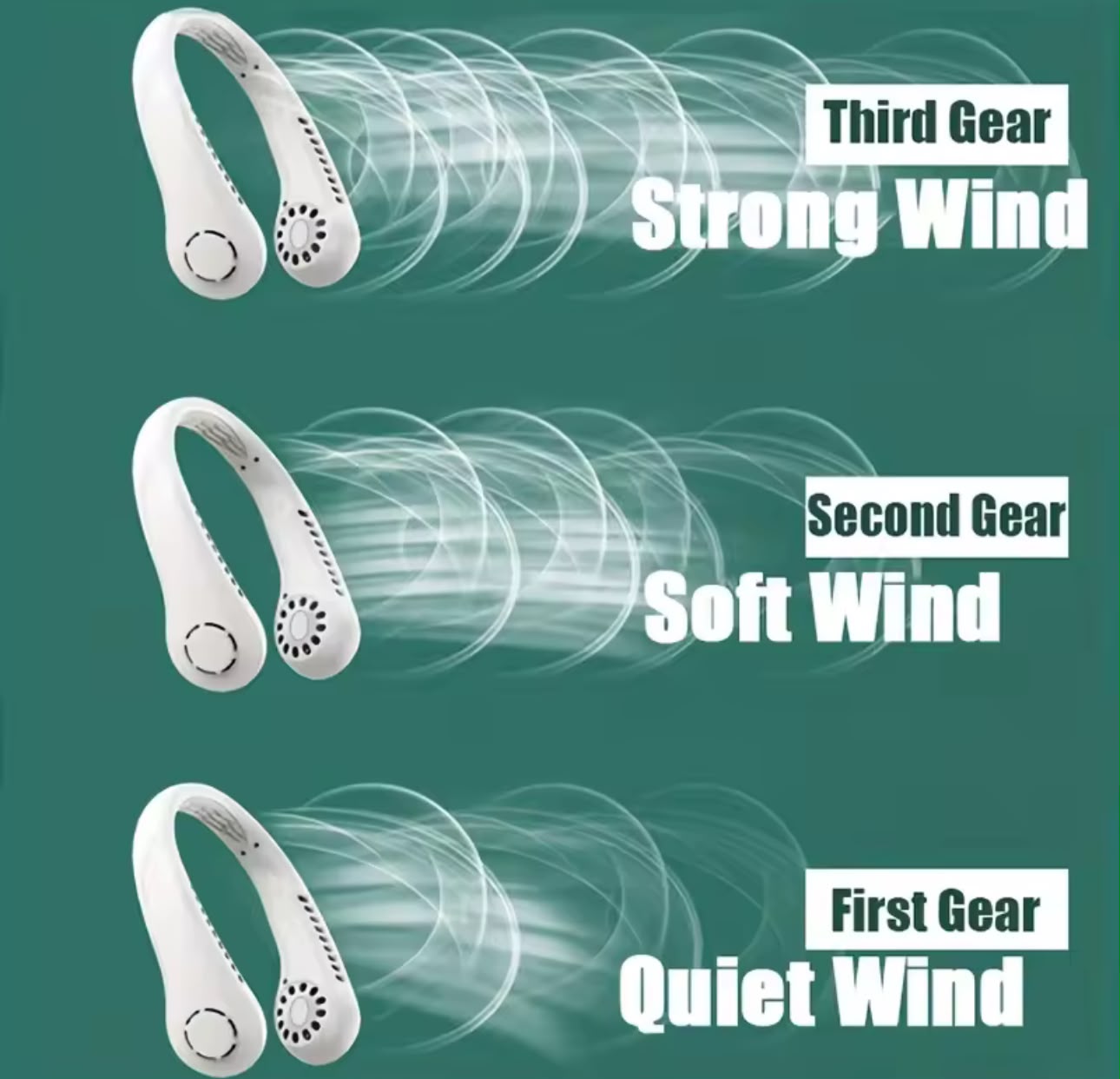 Portable Rechargeable Neck Fan – Hands-Free Wearable Cooling Fan