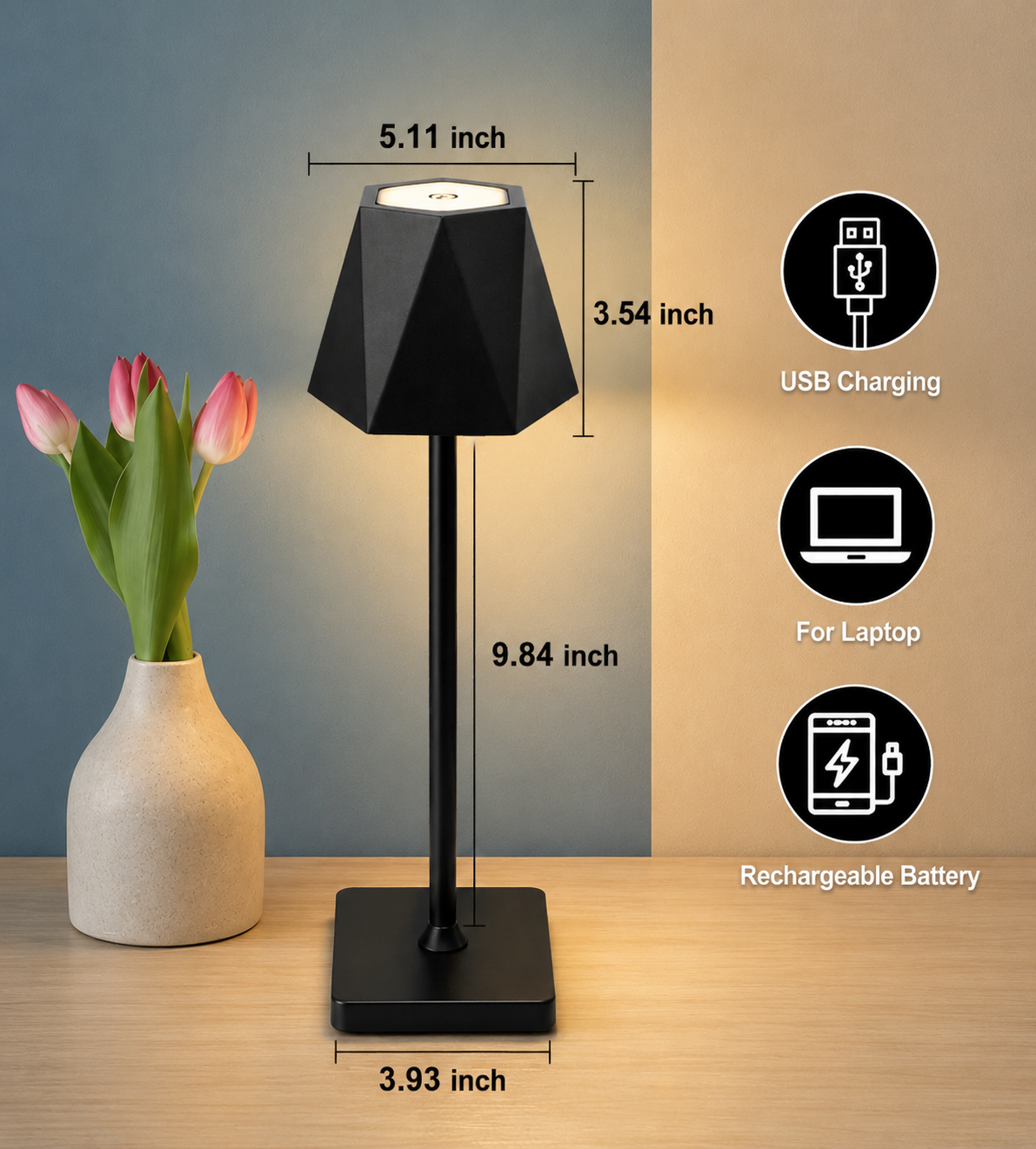 Rechargeable Touch Control LED Table Lamp