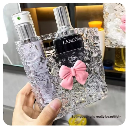 Transparent Acrylic Wall-Mounted Storage Organizer with Decorative Bow